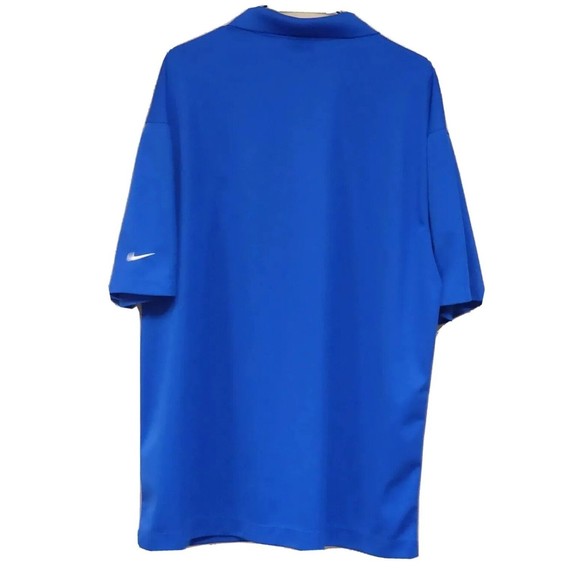 Nike Golf Mens Polo Shirt XL Blue Solid Dri-Fit Short Sleeve - Picture 4 of 6